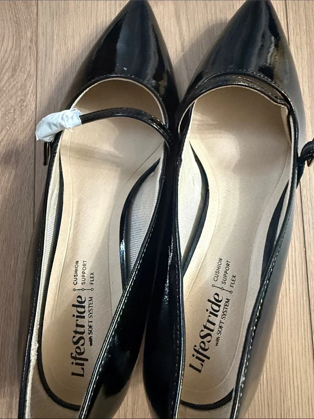 Black Patent Mary Jane Pointed Toe Kitten Heels